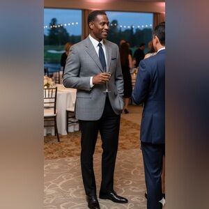 Lauren Ralph Lauren Mens Blazer 40/L Wool & Cashmere Glen Check Plaid 3 Button